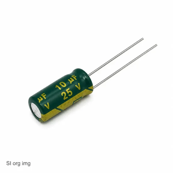 خازن 10 میکروفاراد 25 ولت جیکو سبز(LOW ESR)