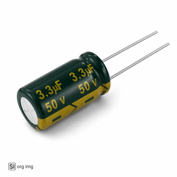 خازن 3.3 میکروفاراد 50 ولت جیکو سبز(LOW ESR)