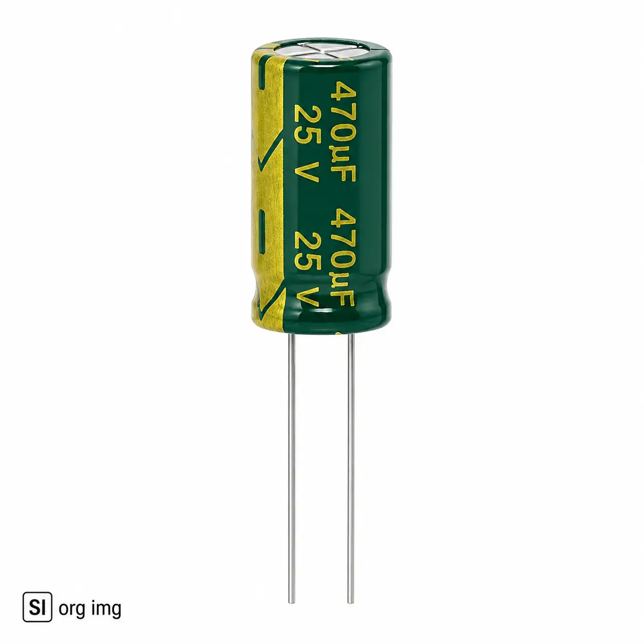 خازن 470 میکروفاراد 25 ولت جیکو سبز (LOW ESR)