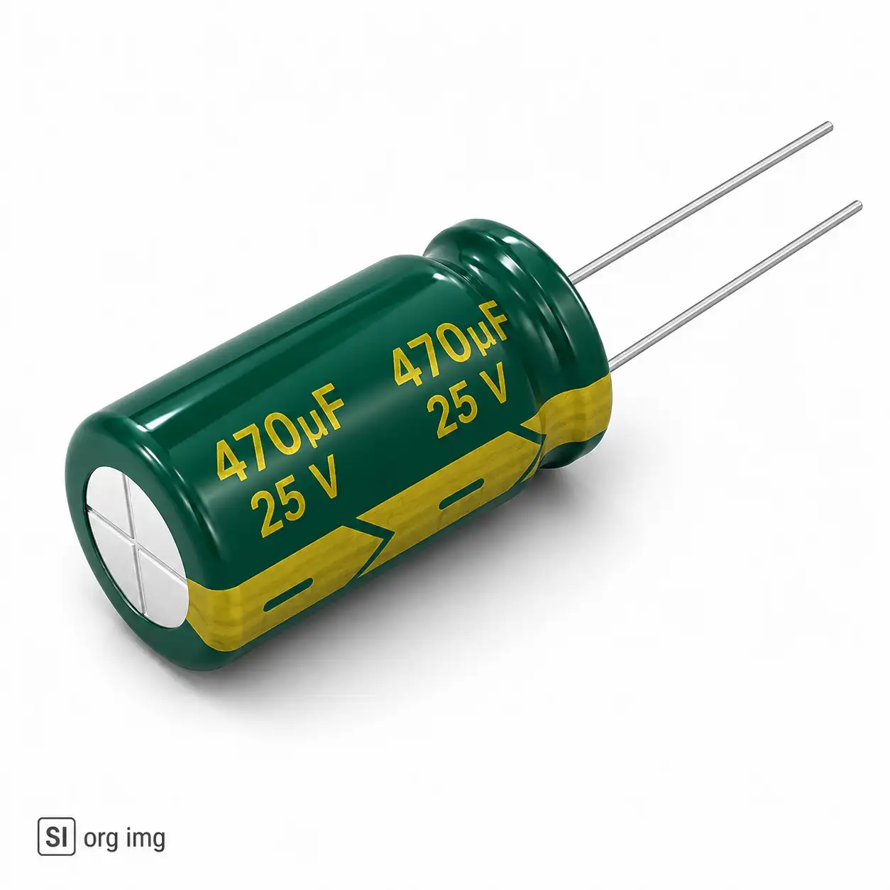 خازن 470 میکروفاراد 25 ولت جیکو سبز (LOW ESR)