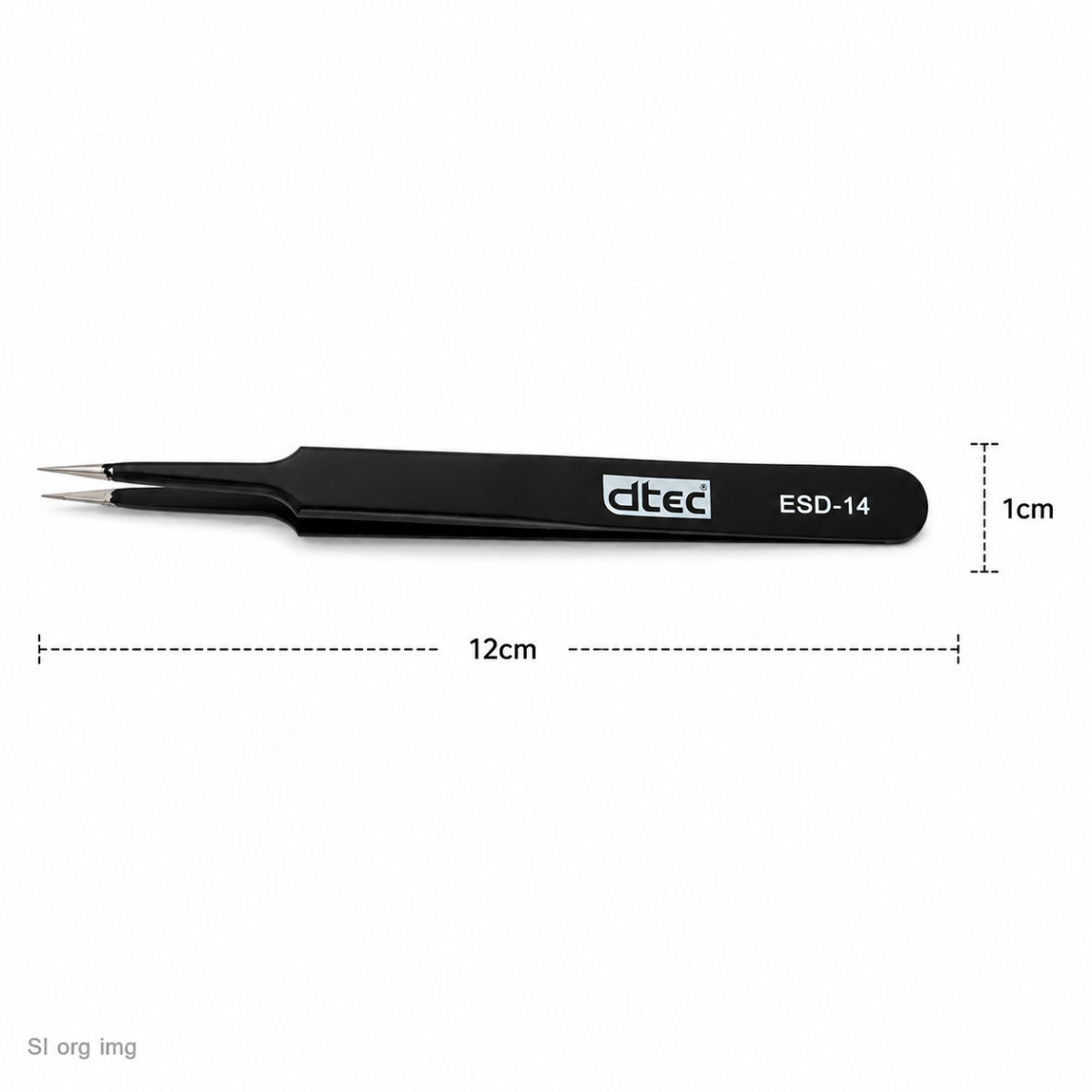 ابعاد پنس آنتی استاتیک DTEC مدلESD-14 طول 12 سانتی متر