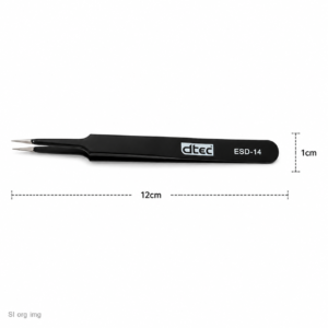 ابعاد پنس آنتی استاتیک DTEC مدلESD-14 طول 12 سانتی متر