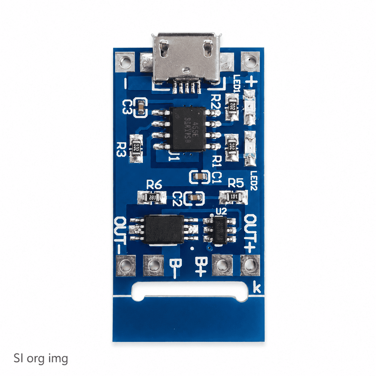 ماژول شارژر باتری لیتیومی TP4056 Micro Usb 1A همراه با مدار حفاظت